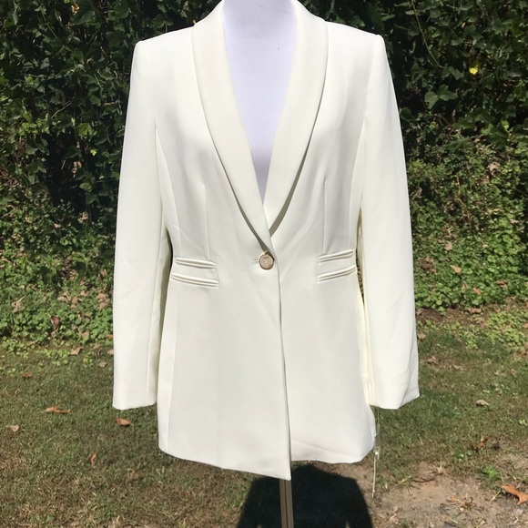 Alex Marie Jackets & Blazers - K NWT Stretch Career Blazer Ivory Pockets Lined 12